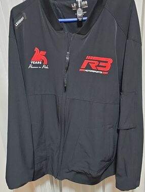 LEGENDS Black Motorsport Lightweight Jacket with Red Logos